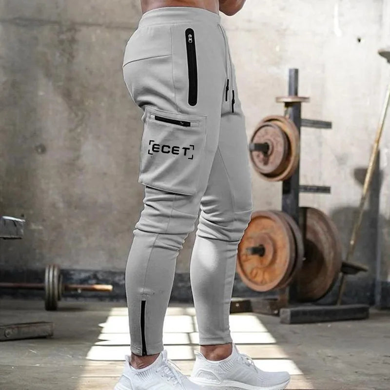 2024 Spring And Autumn New American Sports Men's Solid Color Overalls Outdoor Leisure Fitness Running Training Pants Clothing