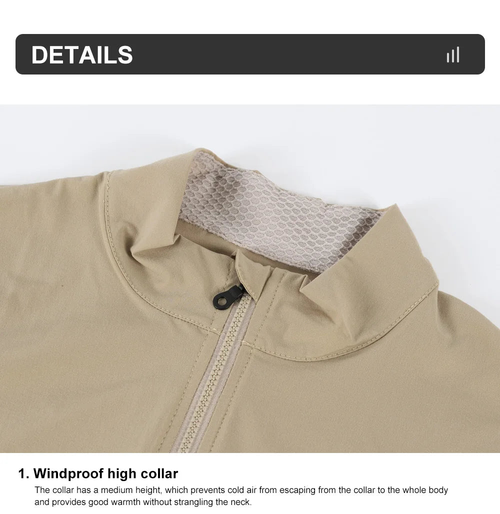 HISERWA Men Cycling Jacket Windproof Waterproof Lightweight Long Sleeve Mountain Bike Jacket Motorcycle Jacket Cycling Clothing