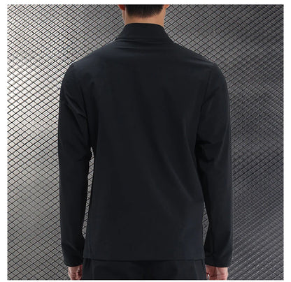 Men Outdoor Sports Casual Jacket Jacket Stand-Up Collar Zip Running Fitness Windproof Camping Hiking Riding Training Tops