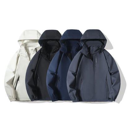 Men's Lightweight Waterproof Rain Jacket Hooded Outdoor Windproof Hiking Climbing Raincoat - Breathable Outer Layer for Outdoors