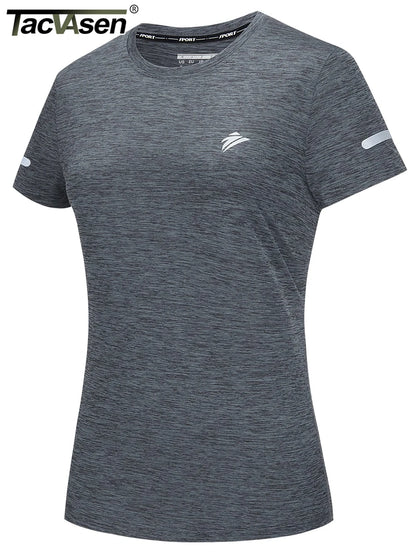 TACVASEN Elastic Moisture Wicking Summer T-shirts Women's Casual T-shirts Crew Neck Workout Running Shirts Sports Tee Gym Tops